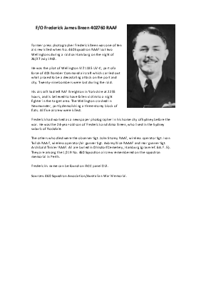 A preview of a PDF biography for Breen, Frederick James